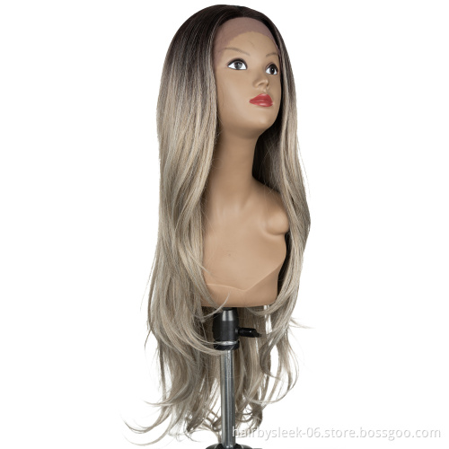 Languid HK French slightly curly hair end Ombre warm romantic loose big Curl Wig synthetic hair wigs long curly wave for women